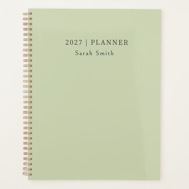 Planejador Mínimo 2027 Capa Pistache Suave Sage (Frente)