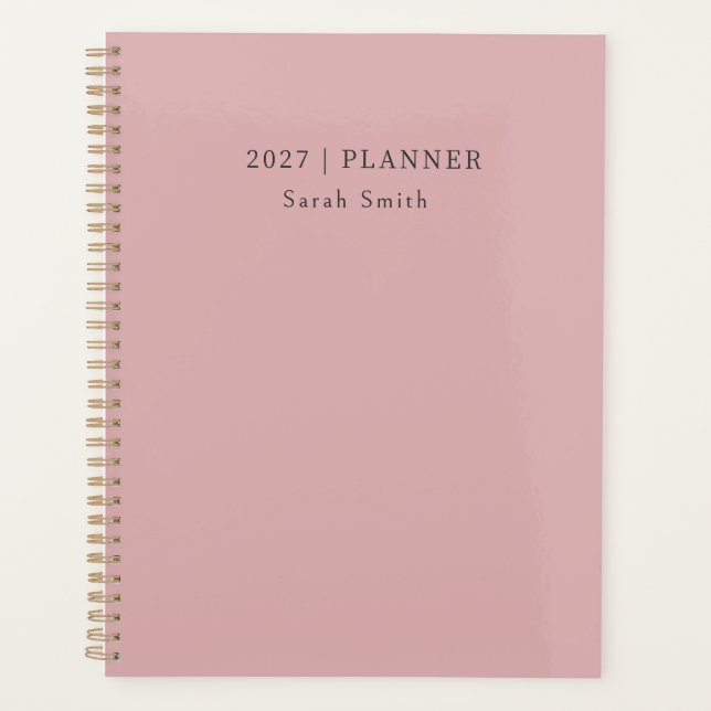 Planejador Mínimo 2027 Capa Rosa Poeira (Frente)