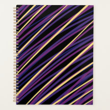 Planejador Moderno Abstrato com Listras Roxas e Do