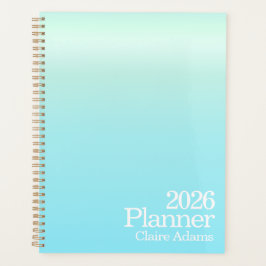 Planejador Moderno com Efeito Ombre Azul Ciano