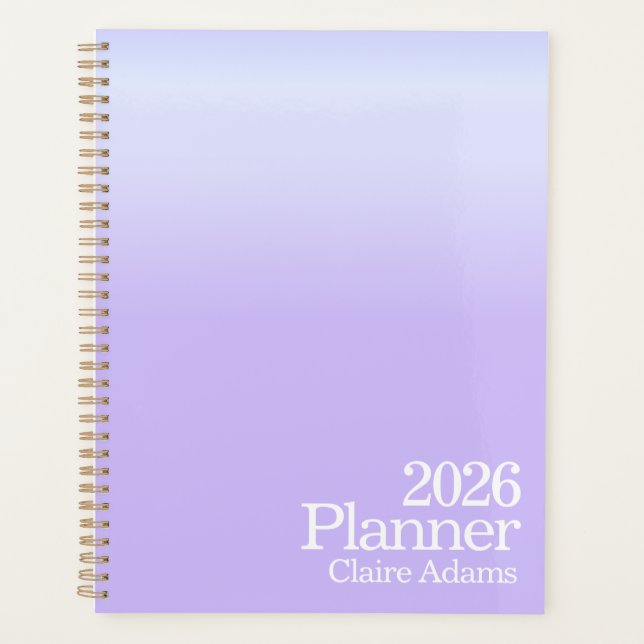 Planejador Moderno com Efeito Ombre Roxo (Frente)