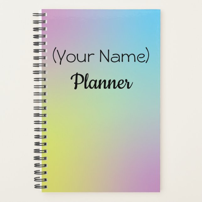 Planejador Pastel Executivo – Capa com Nome Person (Frente)