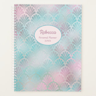 Planejador Personalizado Arte Deco Rosa Azul Moder