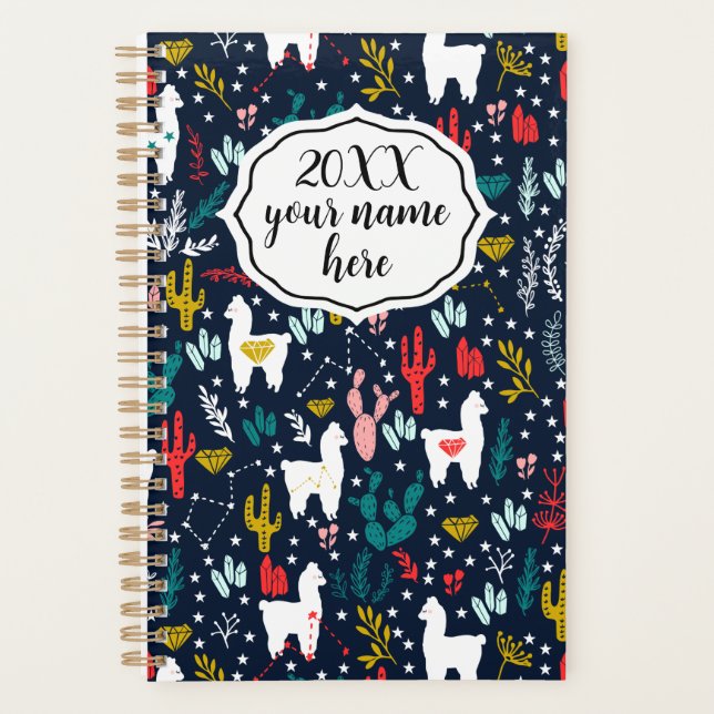 Planejador Personalizado com Alpacas (Frente)