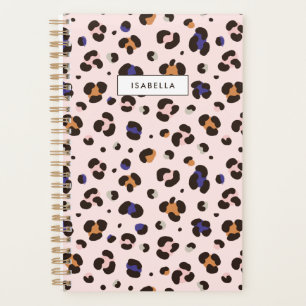 Planejador Personalizado com Impressão de Leopardo