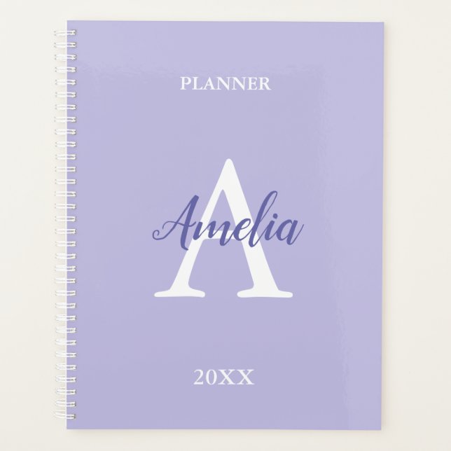 Planejador Personalizado com Monograma Lavanda Rox (Frente)
