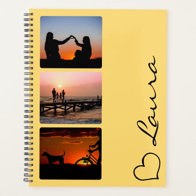 Planejador Personalizado com Nome e Foto em Script (Frente)