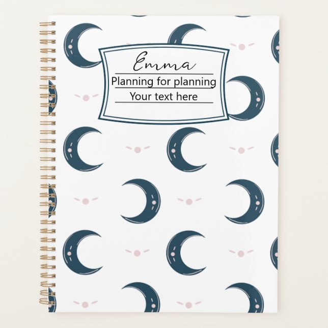 Planejador Personalizado com Padrão de Lua 21,59x2 (Frente)