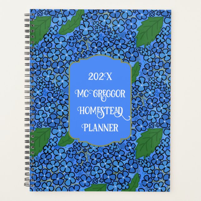 Planejador Personalizado com Padrão Floral de Hort (Frente)