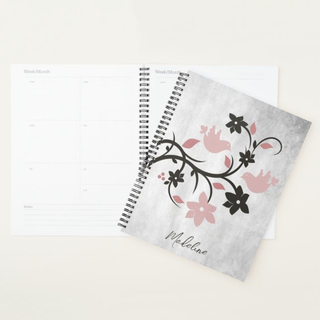 Planejador Personalizado de Aves Rosa (Exibição)