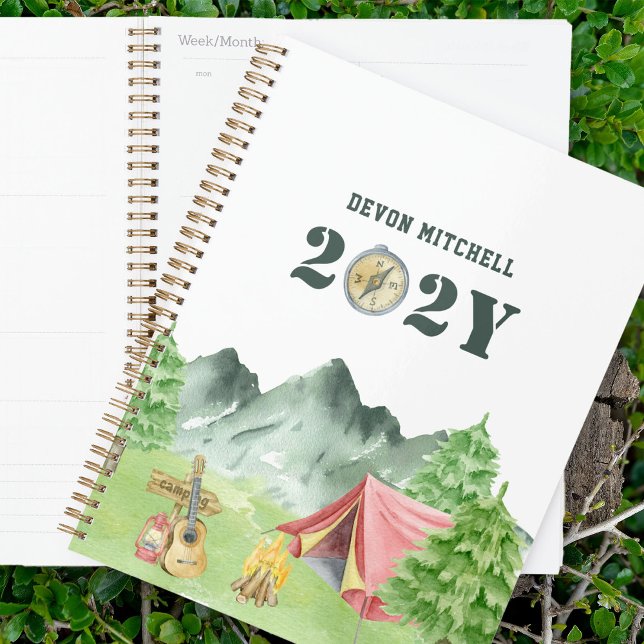 Planejador Personalizado de Campanha de Aquarela (Camping and Hiking Planner)
