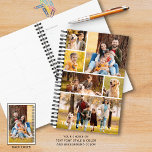 Planejador Personalizado de Colagem de Fotos Moder<br><div class="desc">Crie seu próprio planejador personalizado utilizando este modelo de colagem de fotos fácil de carregar com 6 fotos na frente com seu texto personalizado (mostrado com nome e ano) na sua escolha de estilo de fonte e cor e uma foto de tamanho de cheio no cobrir traseiro. Escolha sua cor...</div>