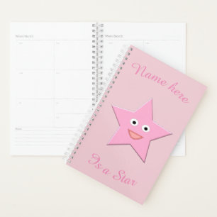 Planejador Personalizado de Estrela Rosa bonito