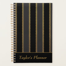 Planejador Personalizado de Faixa Preta e Dourada