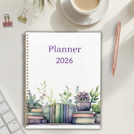 Planejador Personalizado de Livros e Plantas de Aq