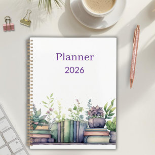 Planejador Personalizado de Livros e Plantas de Aq
