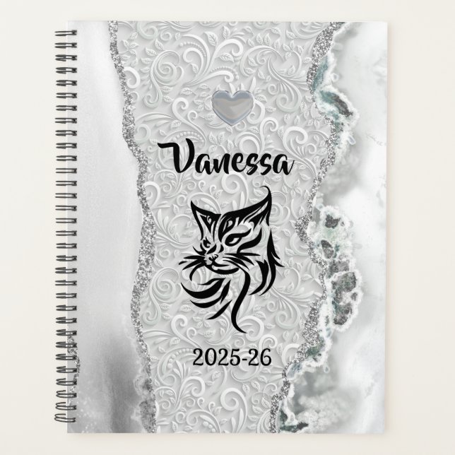 Planejador Personalizado de Nome e Ano Escolar de  (Frente)