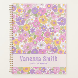 Planejador Personalizado de Padrão Floral Colorido