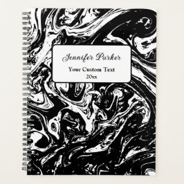 Planejador Personalizado do Estilo de Marble Preto