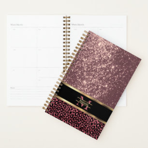 Planejador Personalizado Dourado do Classy Rosa