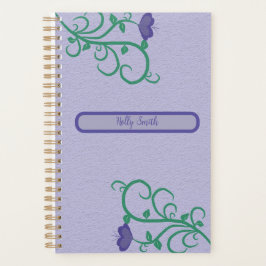 Planejador personalizado em um design floral lilás