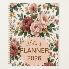 Planejador Personalizado Floral Vintage