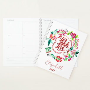 Planejador personalizado floral viva ri amor