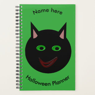 Planejador Personalizado Gato Preto de Halloween