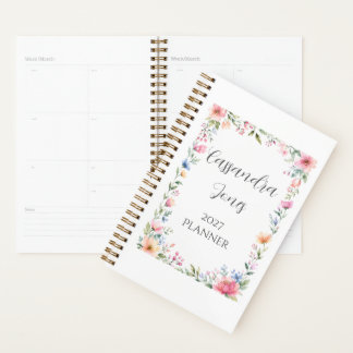 Planejador Personalizado Jardim Floral Aquarela