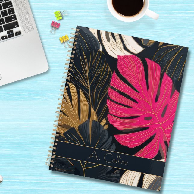 Planejador Personalizado Rosa e Dourado Tropical M (Criador carregado)