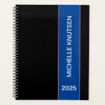 Planejador Personalizado Simples Preto e Azul 2025<br><div class="desc">Planejador Personalizado Simples Preto e Azul 2025</div>