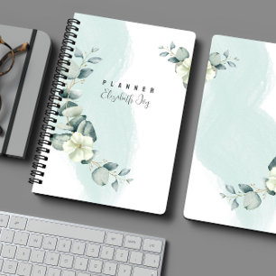 Planejador Personalizável Floral de Sage Neutro Mí