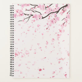 Planejador pessoal de flores rosa Sakura estético