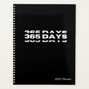 Planejador preto 2025 de 365 dias