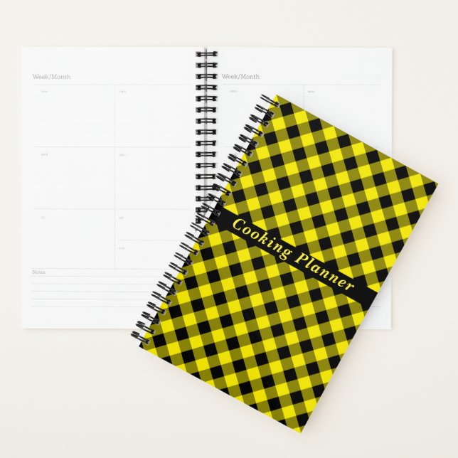 Planejador Preto Amarelo com Texto Personalizado (Exibição)