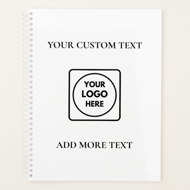 Planejador Promocional de Texto de Logo Simples Em (Frente)