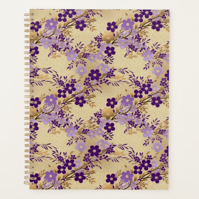 Planejador Purple Floral Chiyogami (Frente)