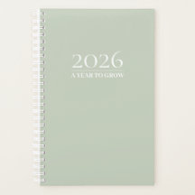 Planejador Sage Green 2026 | Título e Iniciais Per