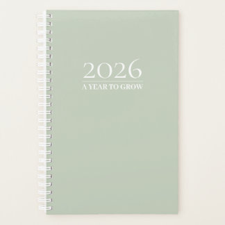 Planejador Sage Green 2026 | Título e Iniciais Per