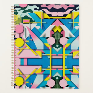 Planejador Semanal Abstrato Camuflado Pastel Neon