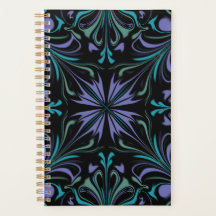 Planejador Semanal Abstrato Roxo Azul