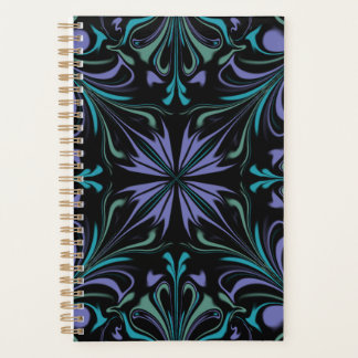 Planejador Semanal Abstrato Roxo Azul