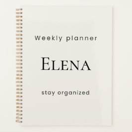 Planejador Semanal Bege Mínimo Personalizado