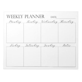 Planejador Semanal, Bloco de Notas