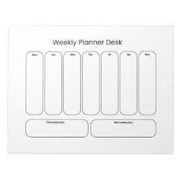 Planejador Semanal Bloco de Notas para Mesa