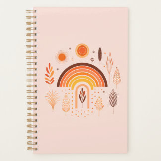 Planejador Semanal Boho Arco-Íris Plantas Terrosas