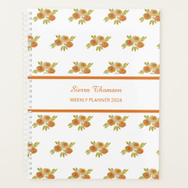 Planejador Semanal de Rosas Apricot de Aquarela