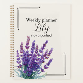 Planejador Semanal Floral Lavanda Personalizado