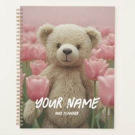 Planejador Urso de Pelúcia e Tulipa Rosa Planejame