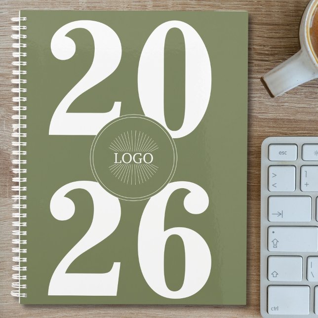 Planejador Verde do Logotipo Branco 2026 (Criador carregado)